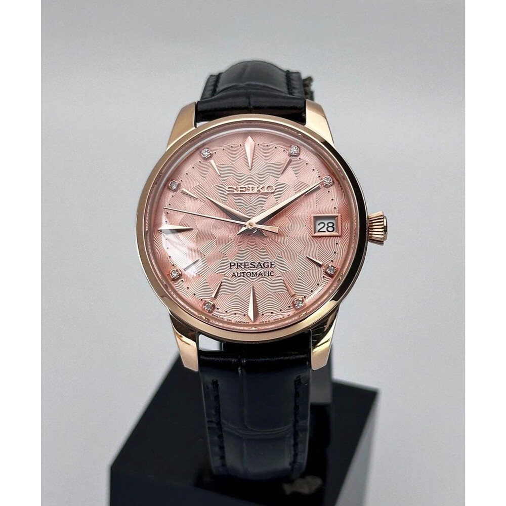 Custom Seiko Mod • Rose Gold Diamond Sakura Presage • 33mm
